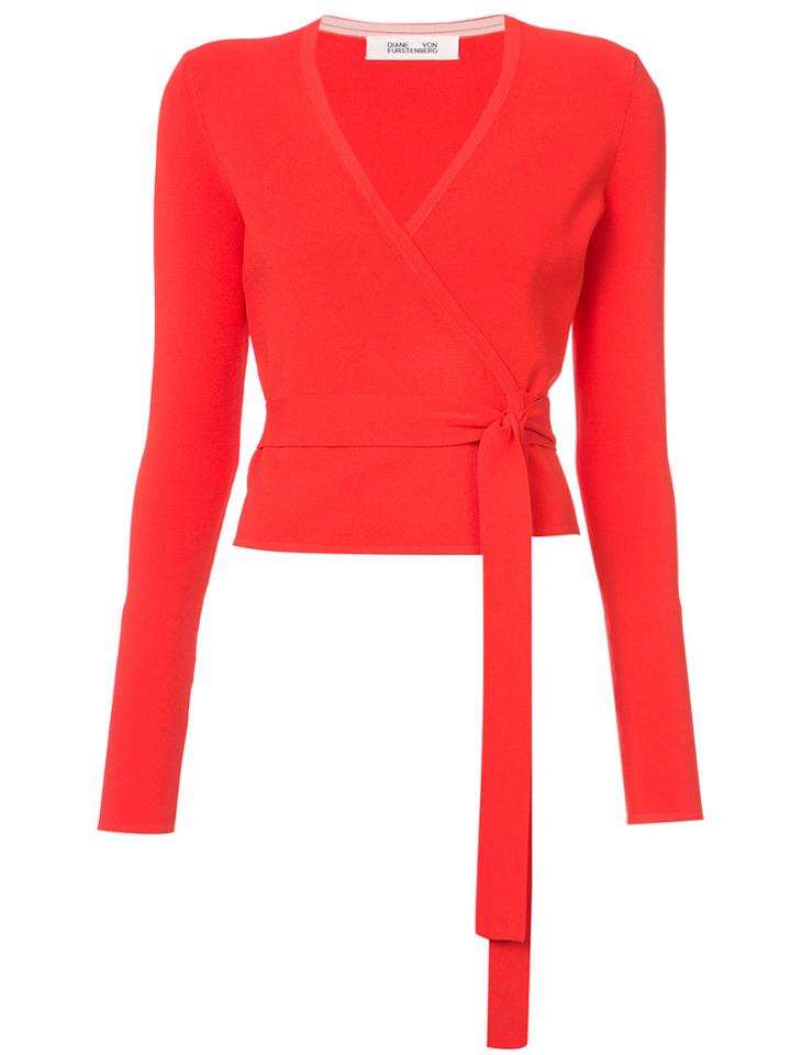 Dvf Diane Von Furstenberg Knit Wrap Top - Red
