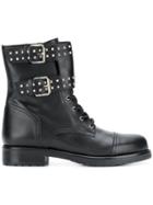 Albano Buckle Detail Ankle Boots - Black