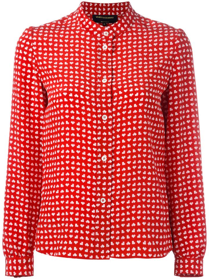Vanessa Seward Bamboo Shirt, Women's, Size: 40, Red, Silk