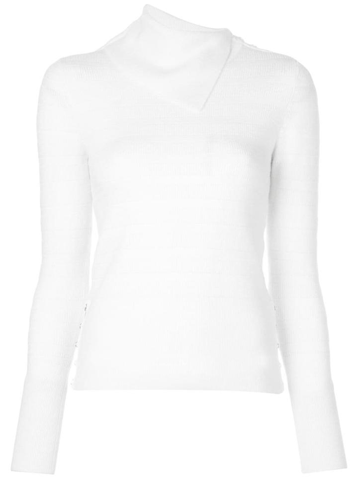 Jonathan Simkhai Buttoned Shoulder Sweater - White