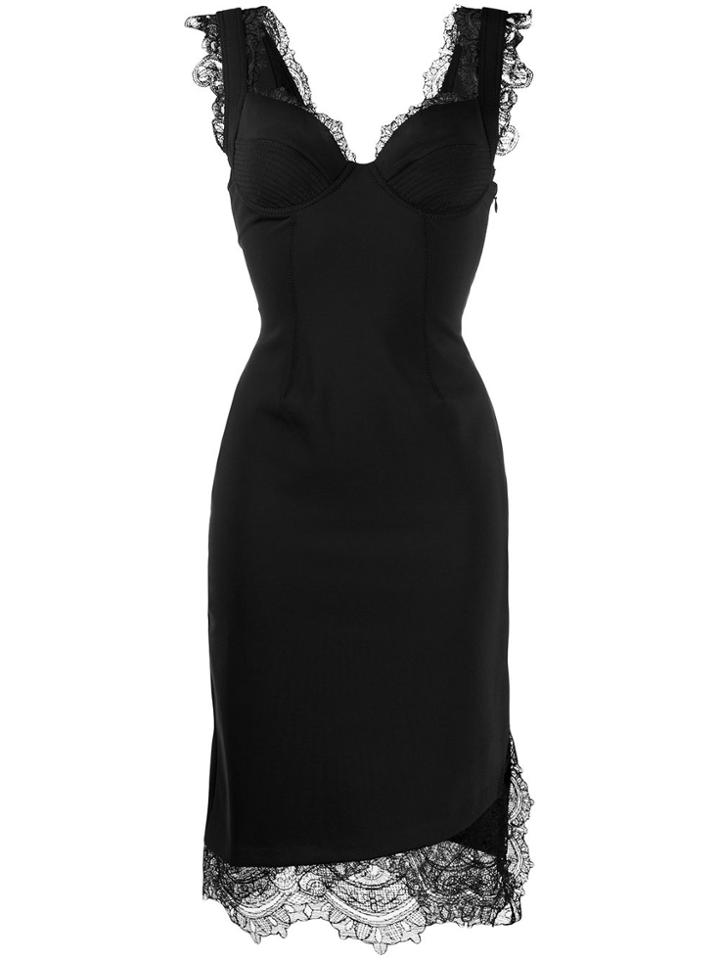 Ermanno Scervino Lace Trim Bustier Dress - Black