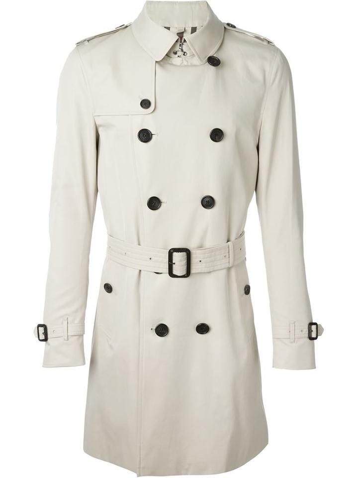 Burberry Belted Trench Coat, Men's, Size: 50, Nude/neutrals, Viscose/cotton