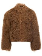 Takahiromiyashita The Soloist Furry Bomber Jacket - Brown