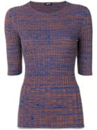 Jil Sander Navy Ribbed Knitted Top - Blue