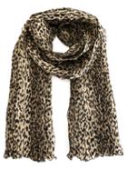 Saint Laurent Leopard Print Scarf, Adult Unisex, Black, Silk/wool