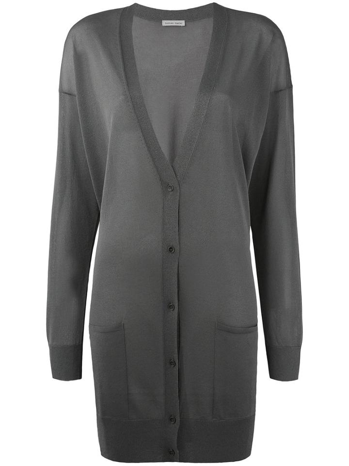 Tomas Maier - Glitter Cardigan - Women - Polyester/viscose - 4, Grey, Polyester/viscose