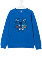 Kenzo Kids Teen Tiger Embroidered Sweatshirt - Blue