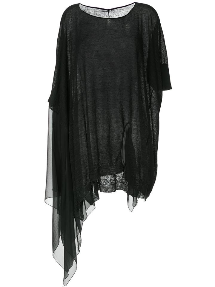Masnada Asymmetric Knitted Top - Black