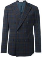 Boglioli Double Breasted Blazer, Men's, Size: 50, Blue, Cotton/spandex/elastane/acetate/cupro