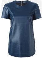 Cédric Charlier Curved Hem T-shirt, Women's, Size: 44, Blue, Polyester/polyurethane/rayon