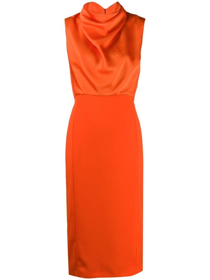Erika Cavallini Drape Neck Dress - Orange