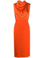 Erika Cavallini Drape Neck Dress - Orange
