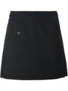 Just Cavalli Rear Slit Short Skirt, Women's, Size: 38, Black, Calf Leather/acetate/viscose/virgin Wool