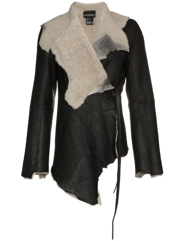 Ann Demeulemeester Shearling Lined Leather Jacket - Black