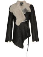 Ann Demeulemeester Shearling Lined Leather Jacket - Black
