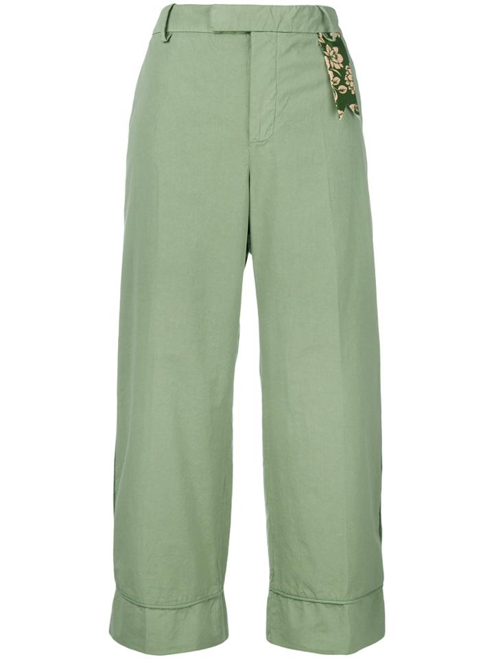 The Gigi Wide-leg Cropped Trousers - Green