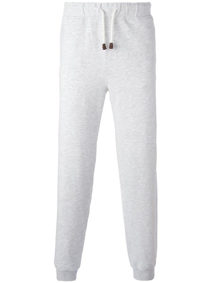 Loro Piana Drawstring Sweatpants, Men's, Size: Medium, Grey, Cotton/spandex/elastane