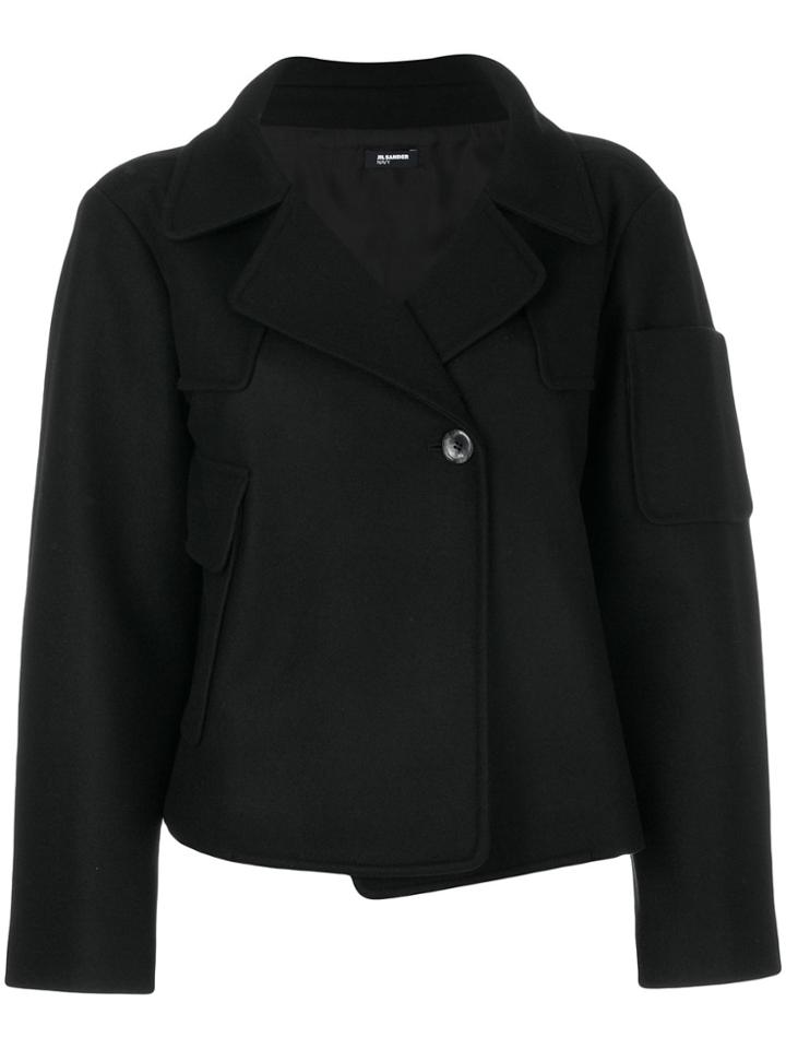 Jil Sander Navy Short Double Breasted Jacket - Black