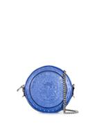Balmain Metallic Leather Shoulder Bag - Blue