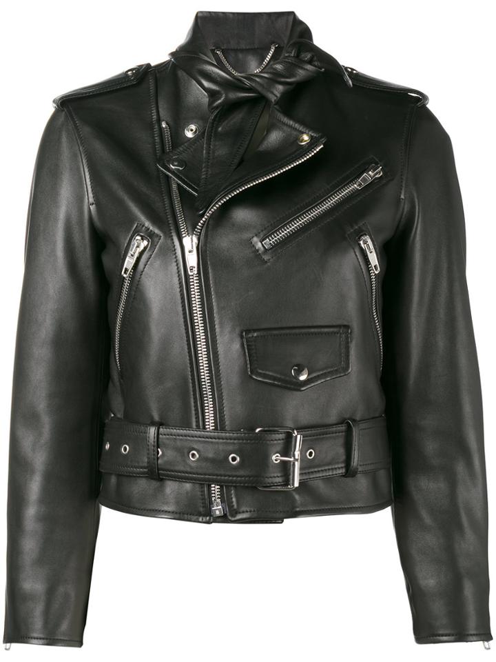Balenciaga Scarf Biker Jacket - Black