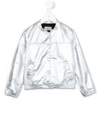 Maan - Metallic (grey) Bomber Jacket - Kids - Cotton - 8 Yrs