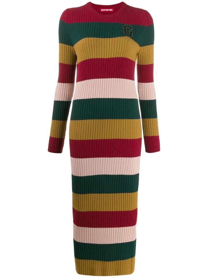 Guardaroba Striped Knit Maxi Dress - Red