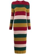 Guardaroba Striped Knit Maxi Dress - Red