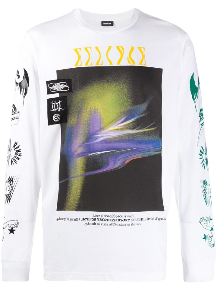Diesel Mixed Graphic Print T-shirt - White