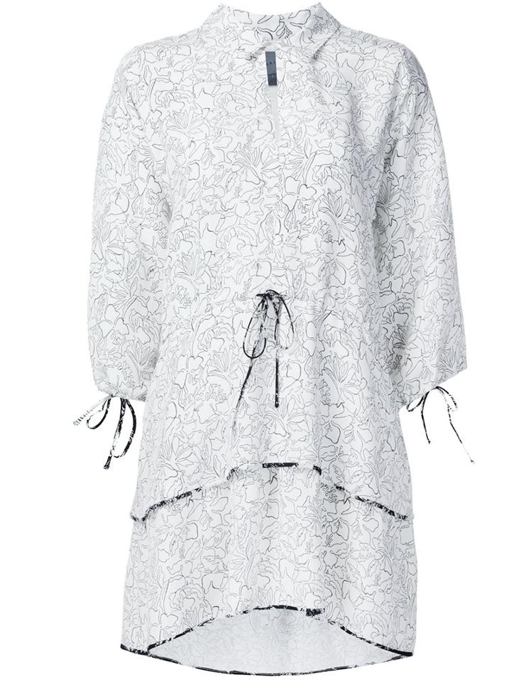 Maiyet Floral Print Mini Dress, Women's, Size: 8, White, Silk