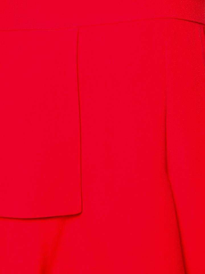 Alexander Mcqueen V-neck Pleated Dress - Red