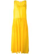 Diane Von Furstenberg - Sleeveless Drawstring Dress - Women - Silk/cotton - M, Yellow/orange, Silk/cotton