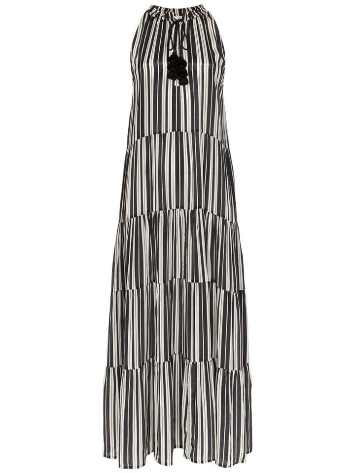 Figue Stripe Print Maxi Dress - Black