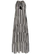 Figue Stripe Print Maxi Dress - Black