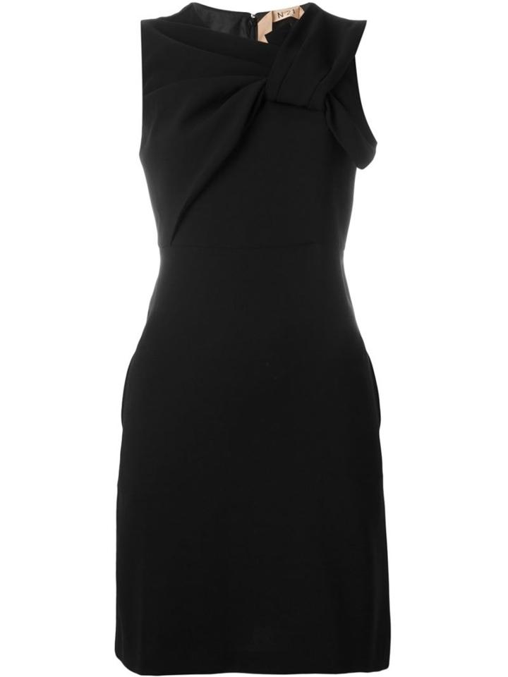 No21 Knot Detail Dress, Women's, Size: 44, Black, Polyester/cupro