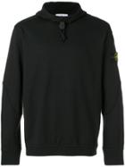 Stone Island Logo Patch Hoodie - Black