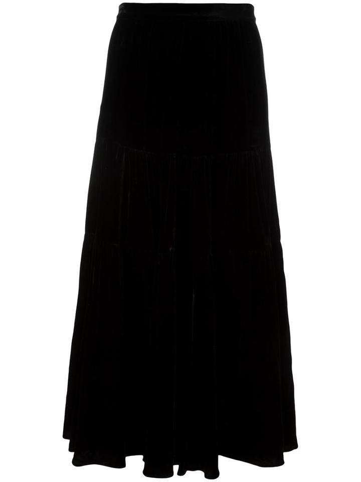 Mcq Alexander Mcqueen Gathered Velvet Skirt, Women's, Size: 38, Black, Silk/viscose