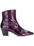 L'autre Chose Pointed Toe Ankle Boots - Pink & Purple