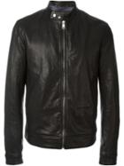Dolce & Gabbana Classic Leather Jacket, Men's, Size: 52, Black, Lamb Skin/silk
