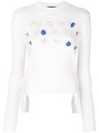 Cashmere In Love Cashmere Floral Embroidered Jumper - Nude & Neutrals