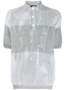 Raf Simons Mesh Knit Polo Shirt - Grey