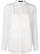 Etro Pleated Bib Shirt, Women's, Size: 42, Nude/neutrals, Silk/polyester