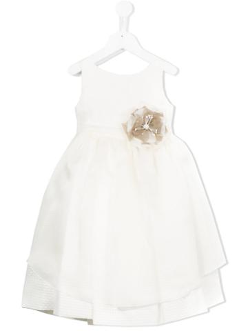 La Stupenderia Flower Corsage Dress, Girl's, Size: 10 Yrs, White