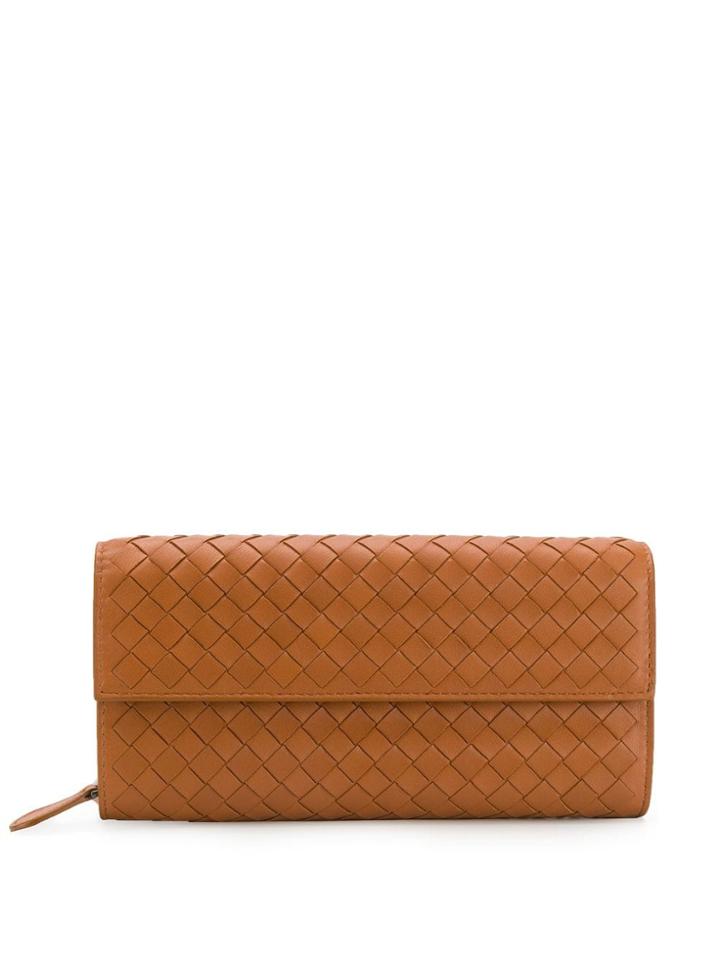 Bottega Veneta Woven Continental Wallet - Brown