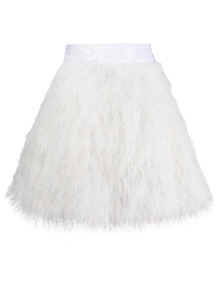 Alice+olivia Feather Skirt - White