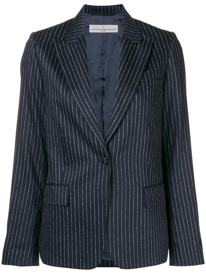 Golden Goose Deluxe Brand Glitter Pin-stripe Blazer - Blue