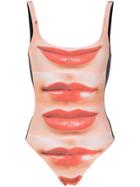 Amir Slama Lips Print Swimsuit - Multicolour