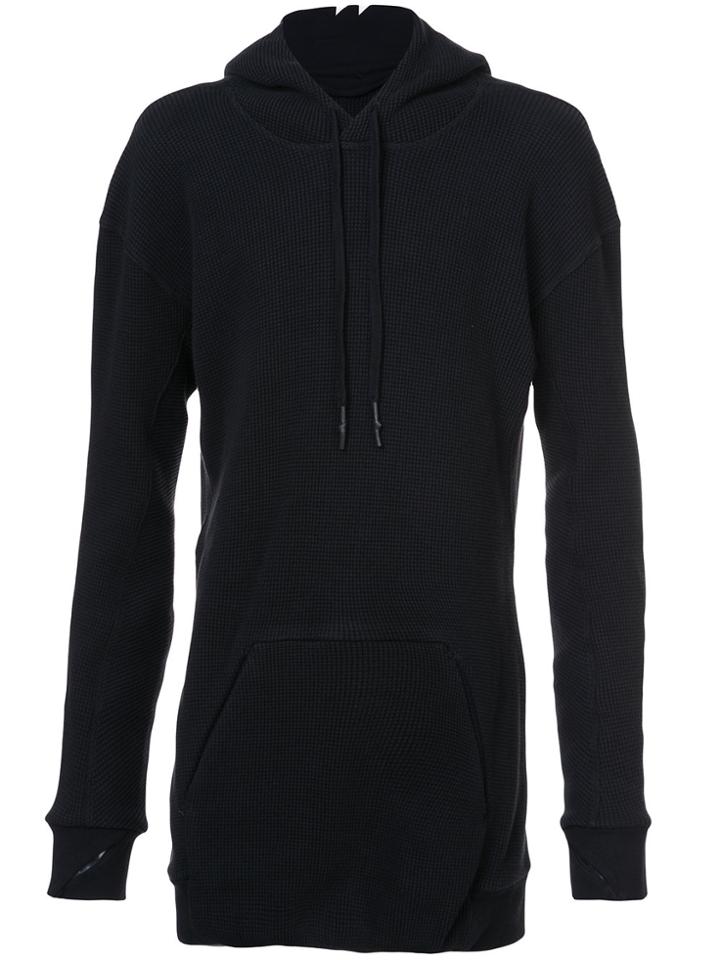 11 By Boris Bidjan Saberi Long Textured Hoodie - Black
