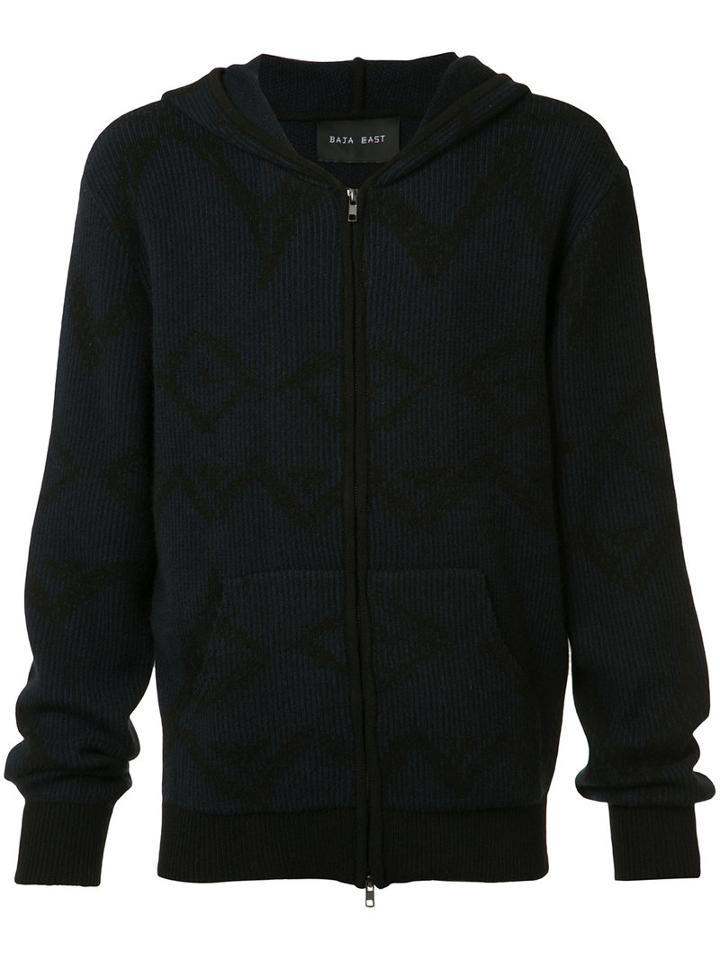 Baja East Cashmere Zip Hoodie, Men's, Size: 2, Black, Cashmere