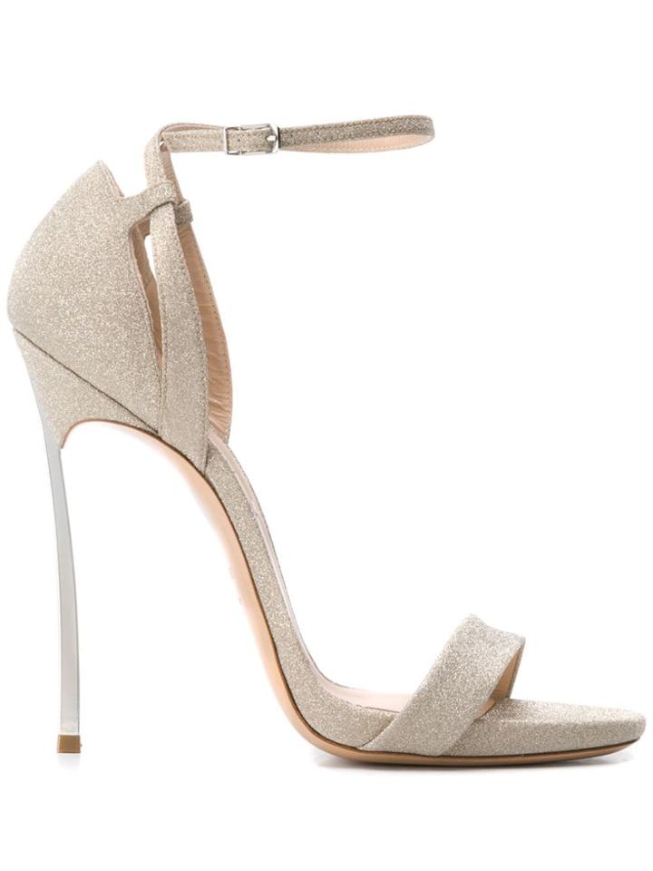 Casadei Glittered Sandals - Neutrals