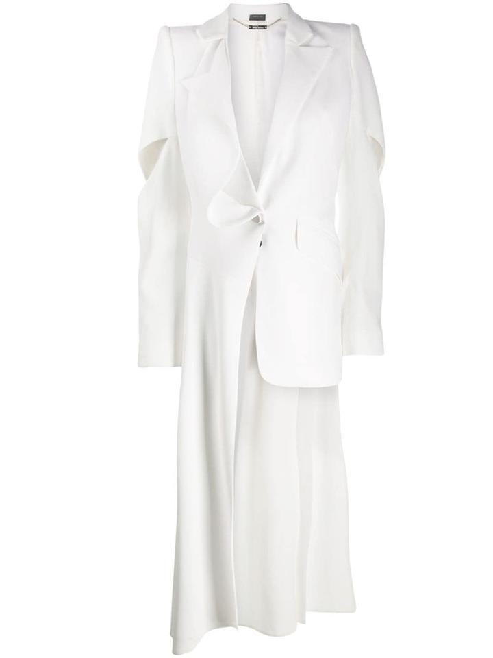 Alexander Mcqueen Asymmetric Frock Coat - White
